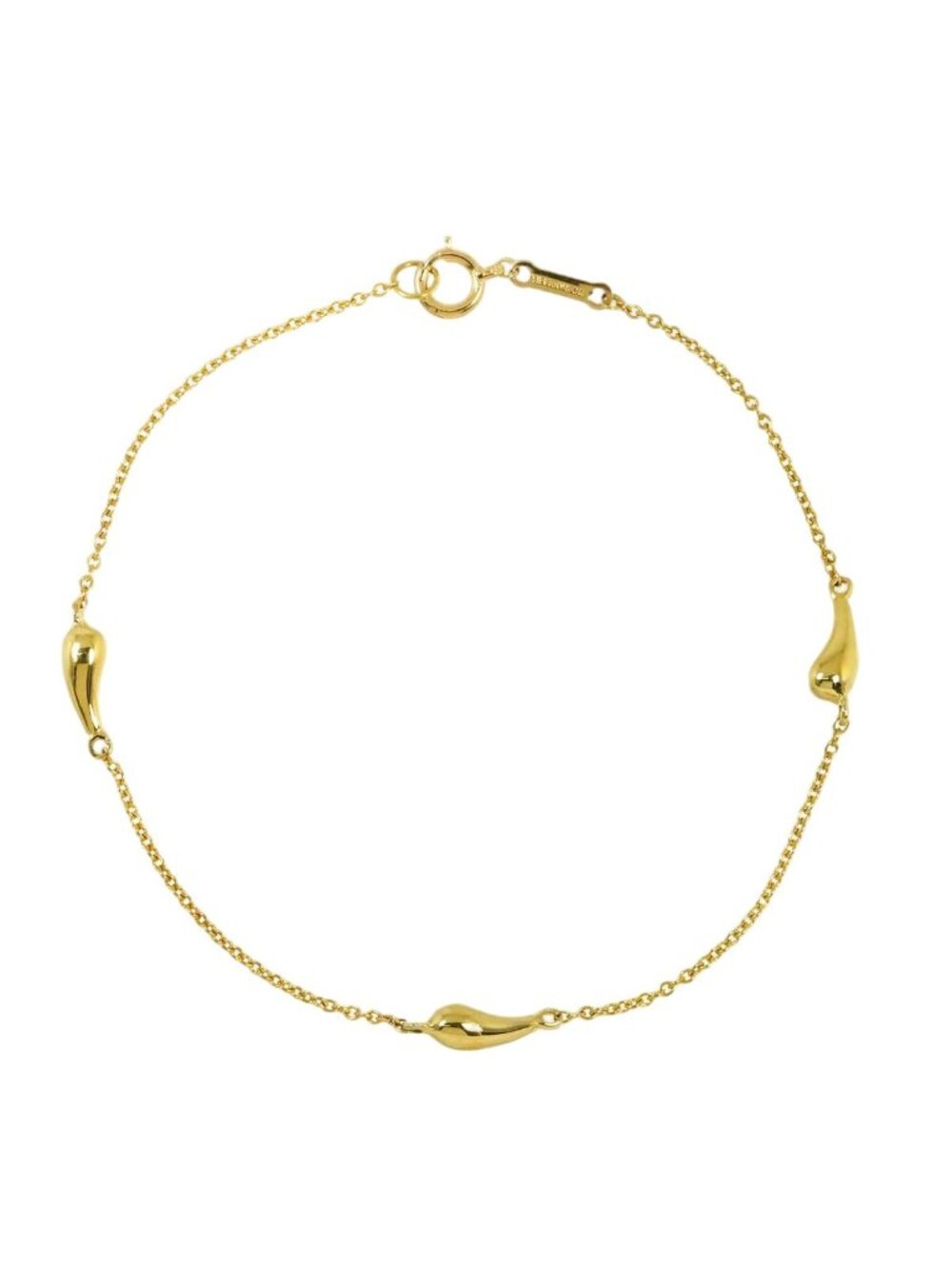Tiffany & Co Teardrop Bracelet 16.5 18k Yellow Gold